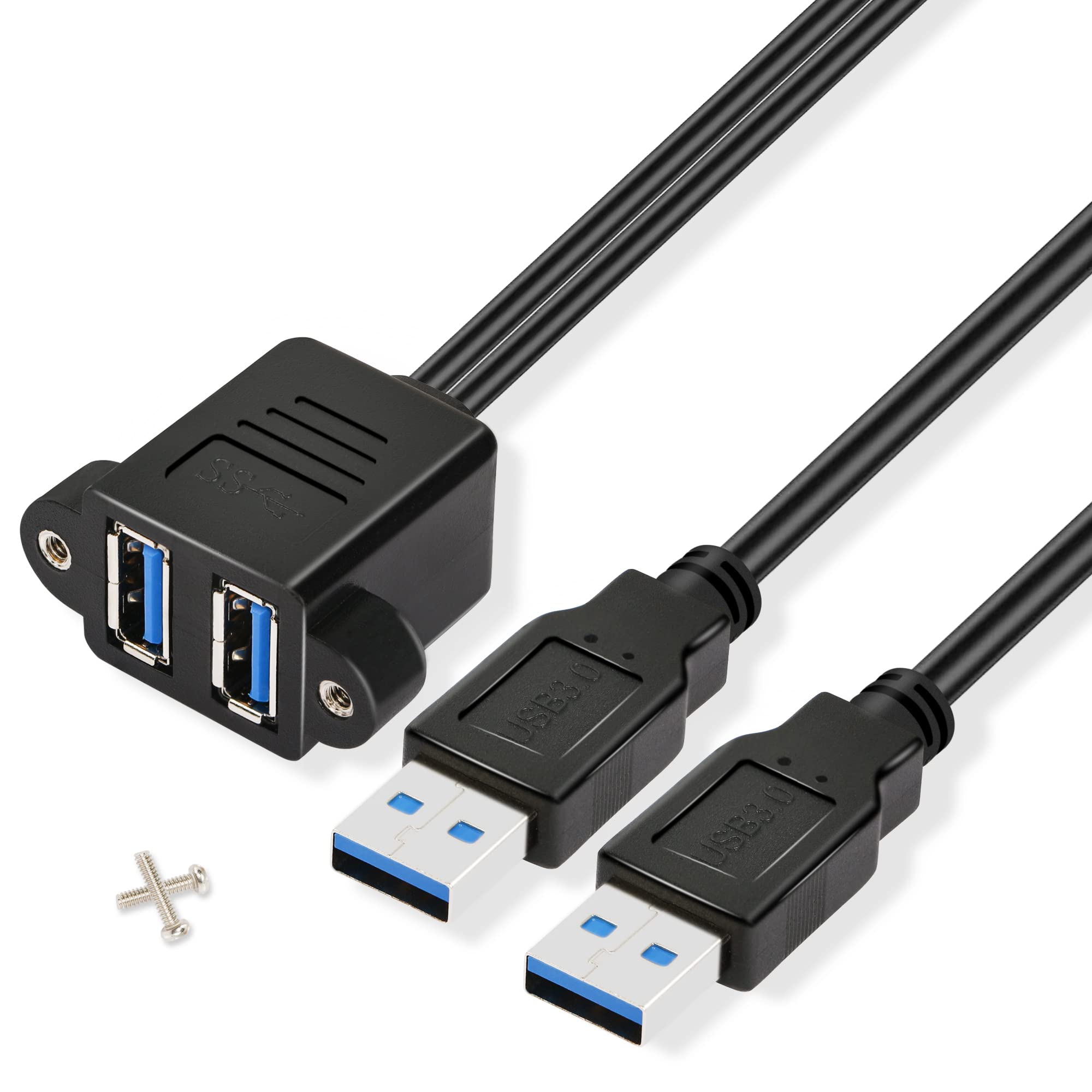 Amazon.co.jp: GINTOOYUN デュアルUSB 3.0ケーブル パネルマウントネジ